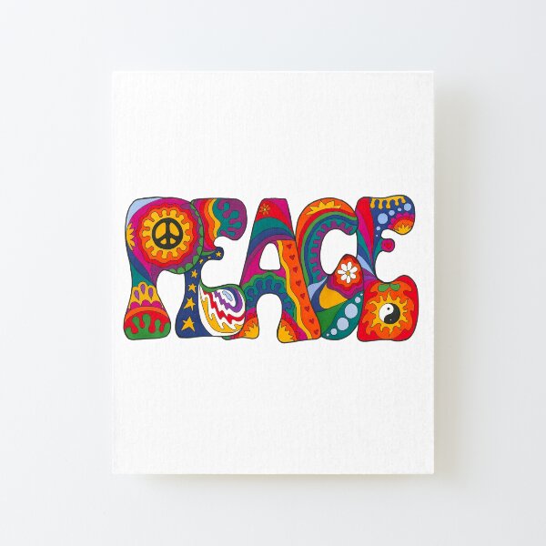 Psychedelic Peace Canvas Mounted Print