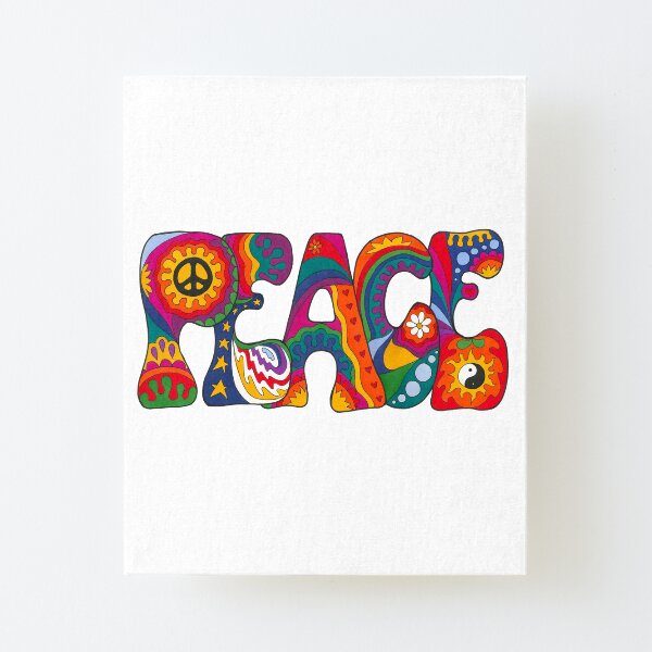Psychedelic Peace Canvas Mounted Print