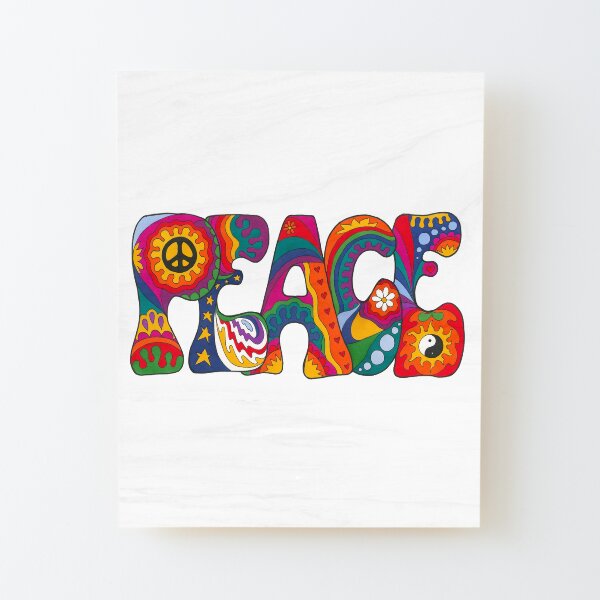 Psychedelic Peace Wood Mounted Print