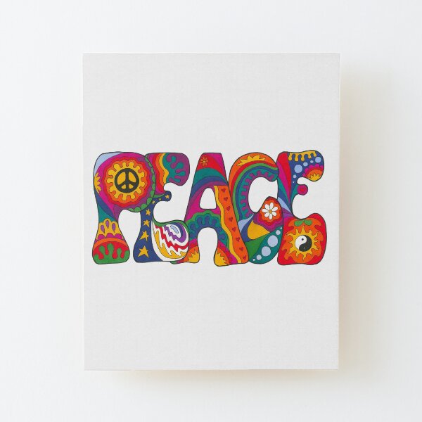 Psychedelic Peace Wood Mounted Print