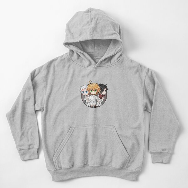 The Promised Neverland Emma, Norman and Ray chibi; by Kībo-Kībo Kids Pullover Hoodie