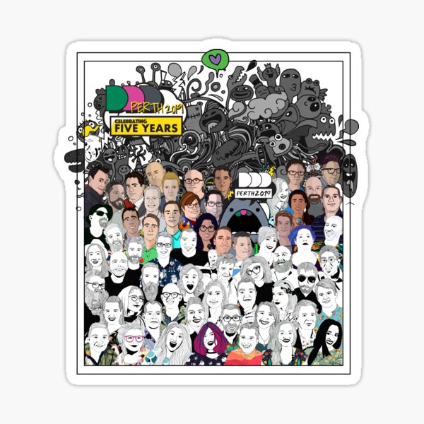DDD Perth - Celebrating 5 years Sticker