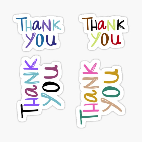 Thank you in cute handwriting Sticker