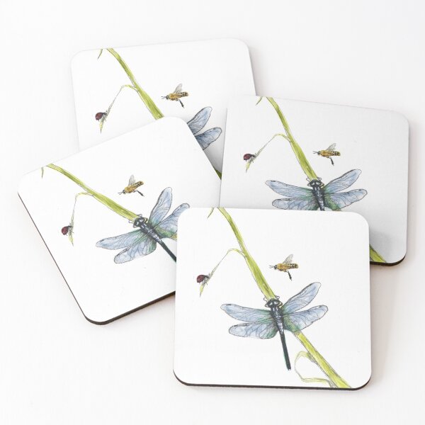 Item preview, Blue dragonfly and her friends Ms. Ladybug and Mr. Honeybee designed and sold by PaulinePS.