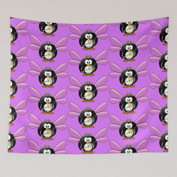 Item preview, PRINCESS PENGUIN ON HELIOTROPE PINK designed and sold by PetsandBeyond.