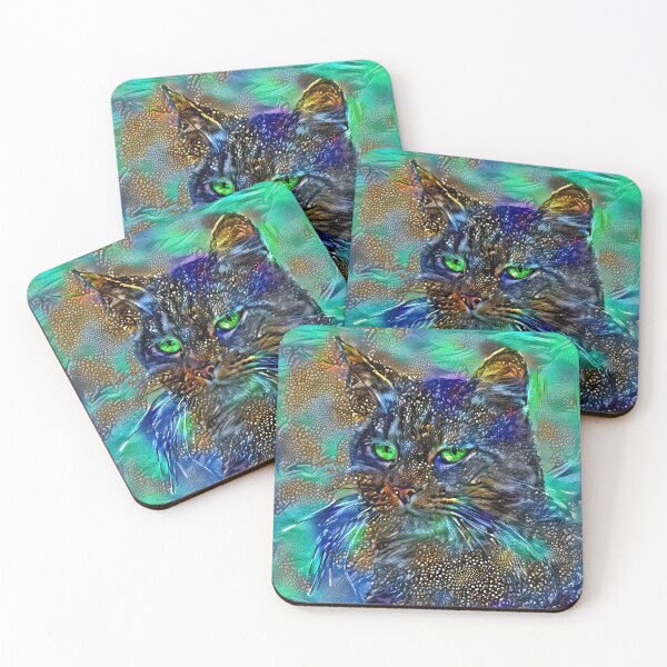 Item preview, Artificial neural style Starry night wild cat designed and sold by blackhalt.