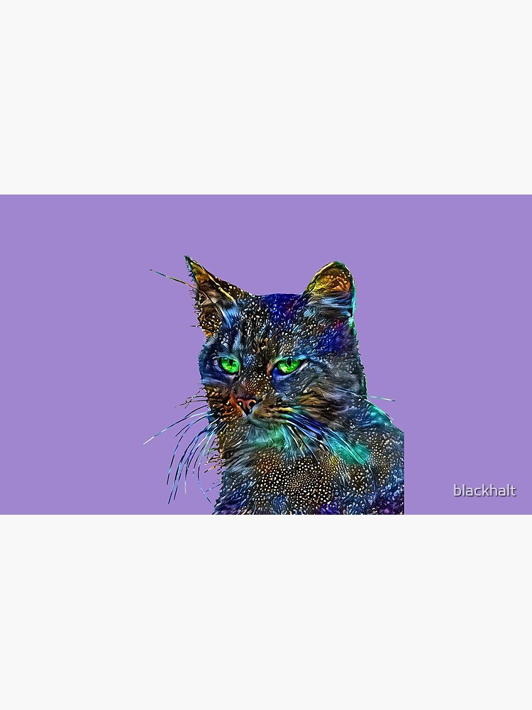Artificial neural style Starry night wild cat by blackhalt