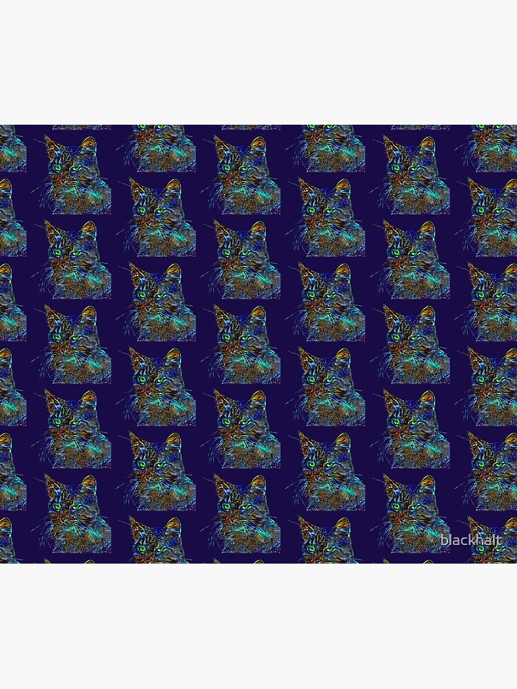 Artificial neural style Starry night wild cat by blackhalt
