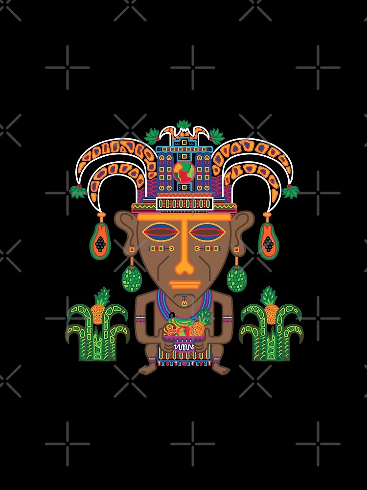 MUISCA CHIBCHA COLOMBIA FRUIT INDIAN MASK - full colour by intenzaesthetic