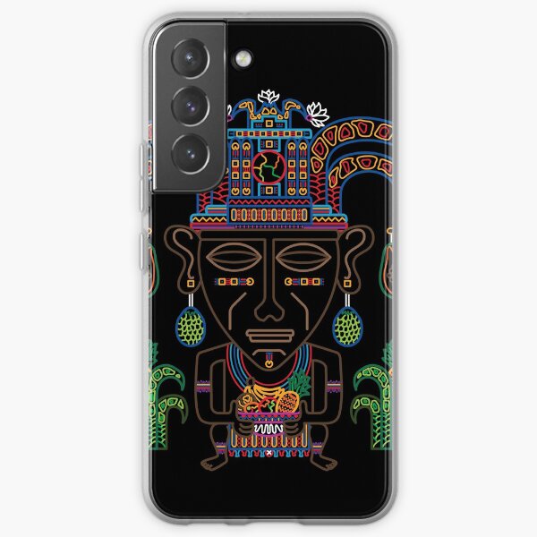 MUISCA CHIBCHA COLOMBIA FRUIT INDIAN MASK - linework Samsung Galaxy Soft Case