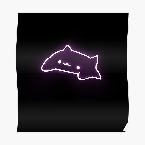 Bongo Cat meme | Neon Poster