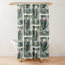NIGHTINGALE THE ROBBER FELL FROM THE TREE from The Russian Story Book Shower Curtain