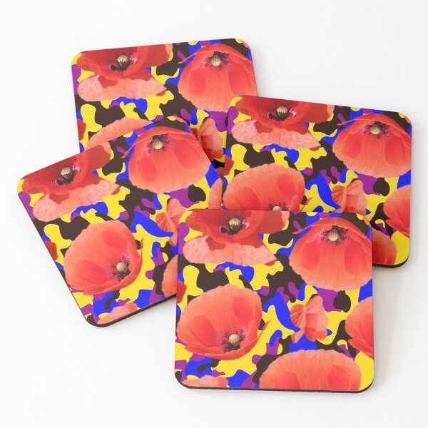 Item preview, Poppie Camouflage Red Yellow - Living Hell designed and sold by Hell-Prints.