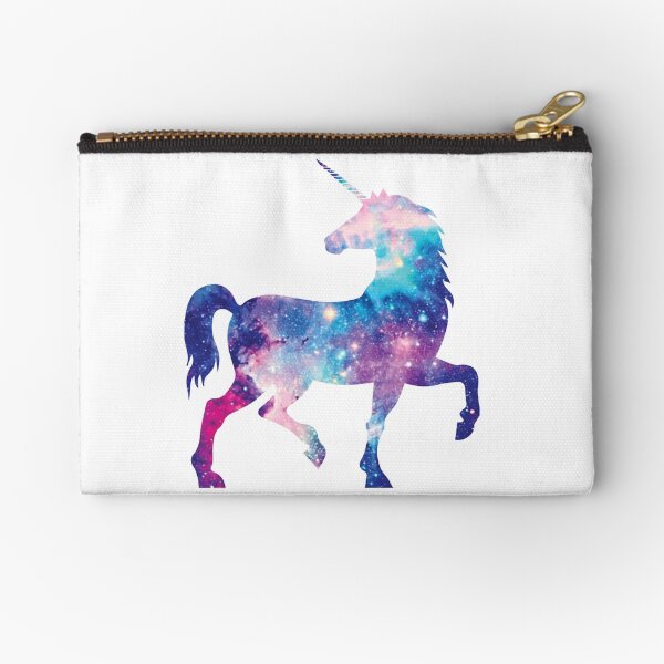 Cosmic watercolor unicorn Zipper Pouch