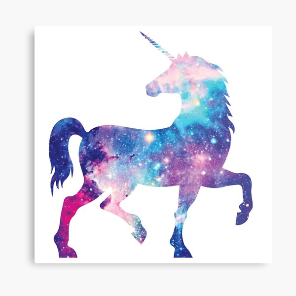Licorne aquarelle cosmique Impression métallique