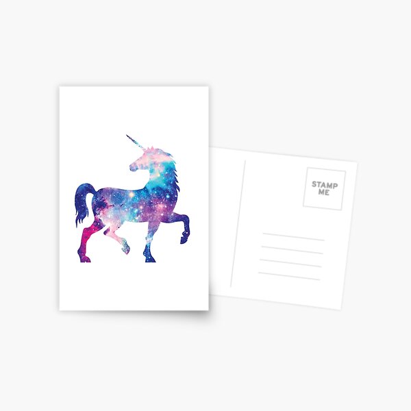 Cosmic watercolor unicorn Postcard