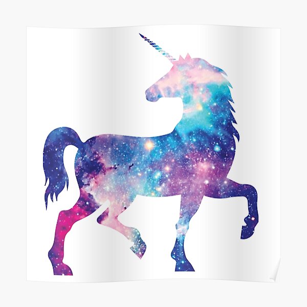 Cosmic watercolor unicorn Poster