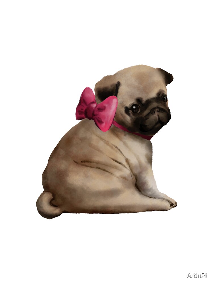 pug with bow