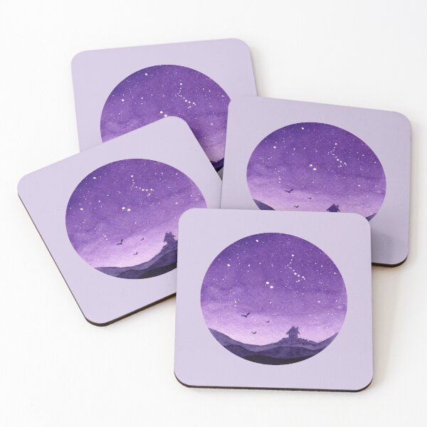 Item preview, Purple Sky - Round - Watercolour Painting designed and sold by Pattokarts.