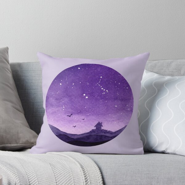 Item preview, Purple Sky - Round - Watercolour Painting designed and sold by Pattokarts.