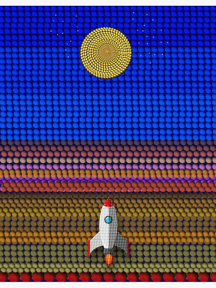 Thumbnail 3 of 3, Sticker, To The Moon designed and sold by Vk91art.