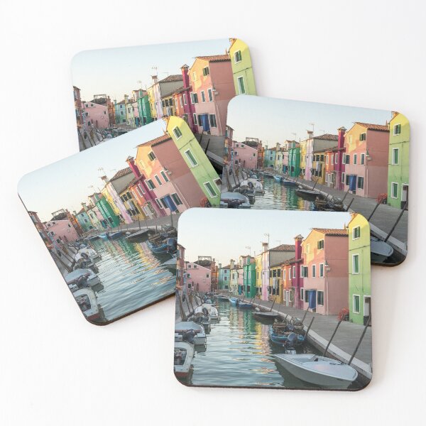 Item preview, Jewel-toned Island - Isola di Burano Working Boats on Glossy Silk designed and sold by Georgia Mizuleva.