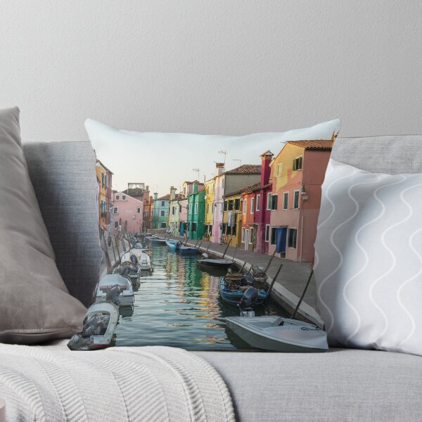 Item preview, Jewel-toned Island - Isola di Burano Working Boats on Glossy Silk designed and sold by Georgia Mizuleva.