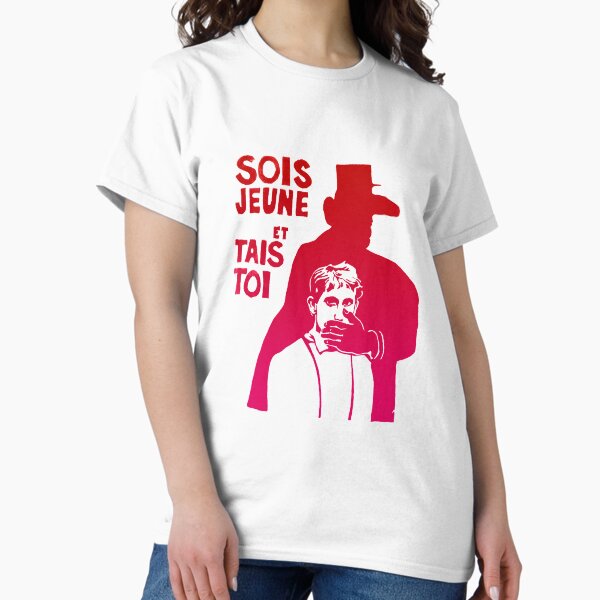 Aperçu de l'œuvre Révolte de Paris, mai 68: SOIS JEUNE ET TAIS TOI: l'original en gradués rouges sur blanc créée et vendue par Day Chapman.