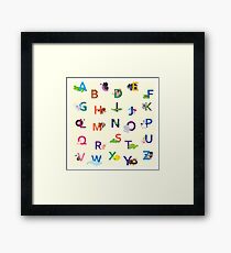 Cute Animals Alphabets Framed Print