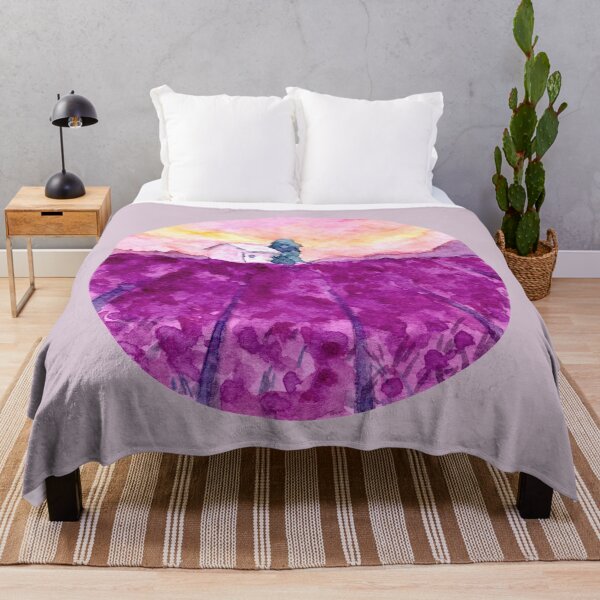 Item preview, Lavender Fields - Round - Watercolour Painting designed and sold by Pattokarts.