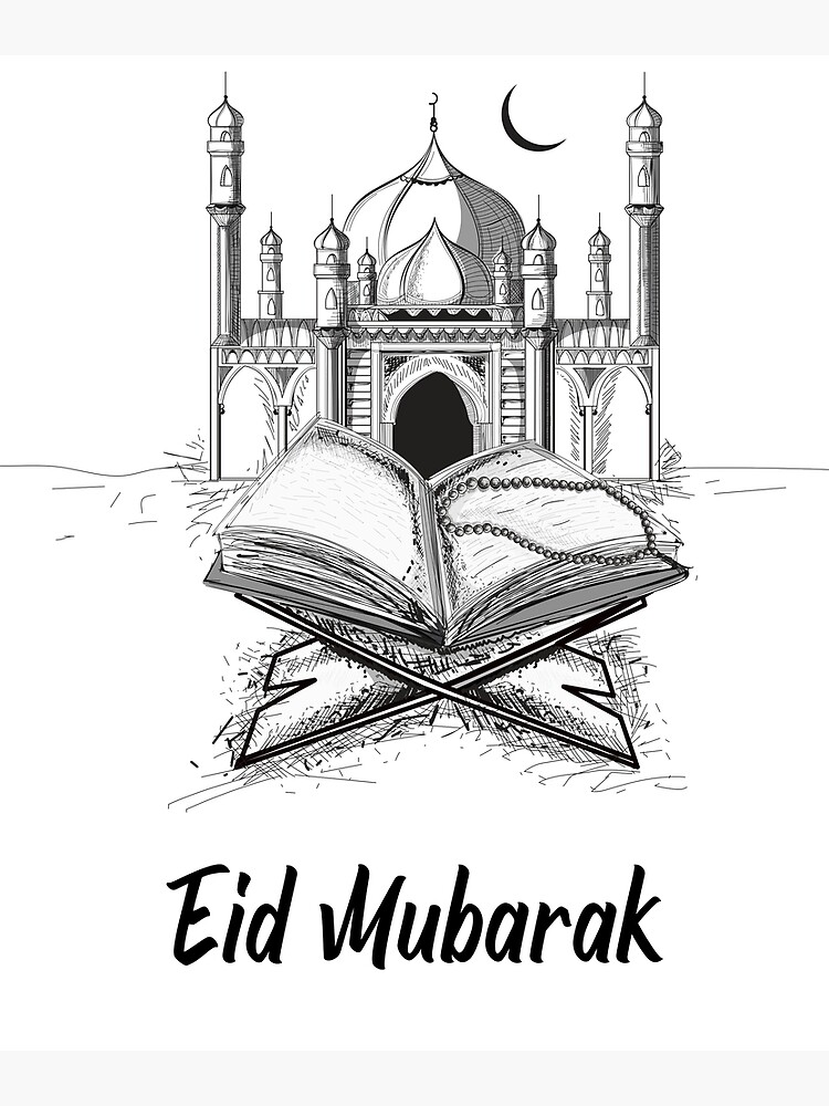 Premium Vector | Hand drawn eid mubarak badge 3