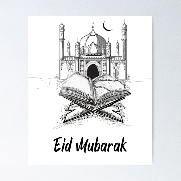 Beautiful Fashion Watercolor Drawing Eid Mubarak Festival Theme Poster |  PSD Free Download - Pikbest