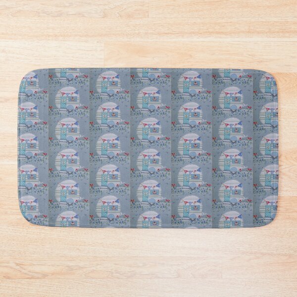 Item preview, White vintage caravan stitched designed and sold by Leatextileart.