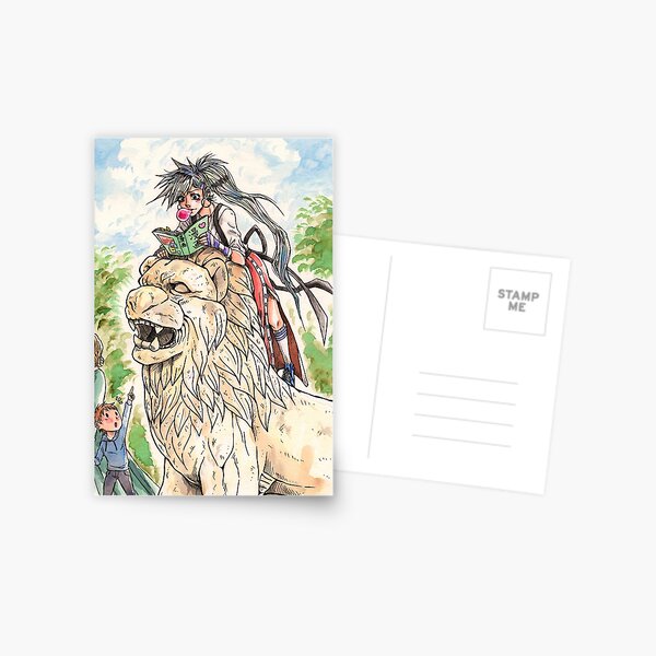 Lion girl Postcard