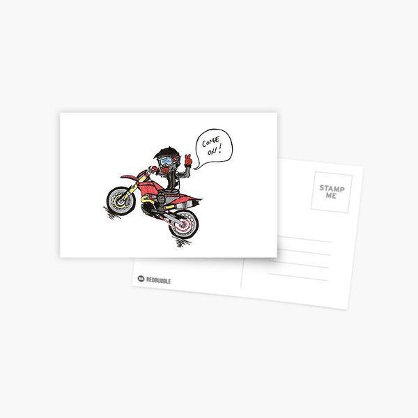 Carte Postale Lets Ride Moto Moto Rock N Roll Art Par Highartdesigns Redbubble