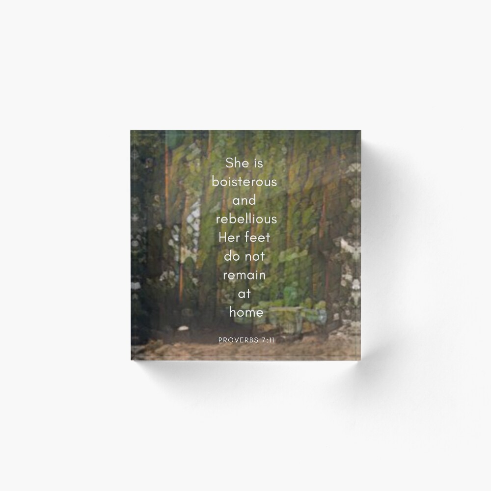 wanderer proverbs 7:11 bible quote Acrylic Block