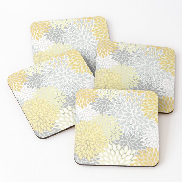 Item preview, Floral Blooms Pattern, Yellow, Gray and White designed and sold by meggydesigns.