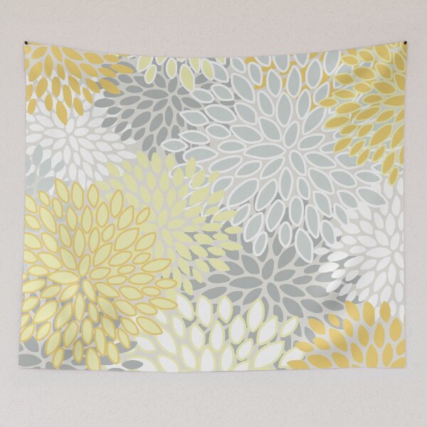 Item preview, Floral Blooms Pattern, Yellow, Gray and White designed and sold by meggydesigns.