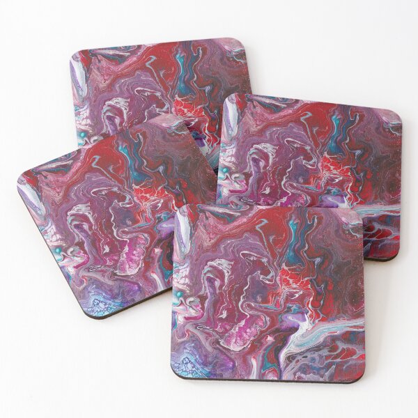 Item preview, Poured paint in red blue purple and white designed and sold by kittyvdheuvel.