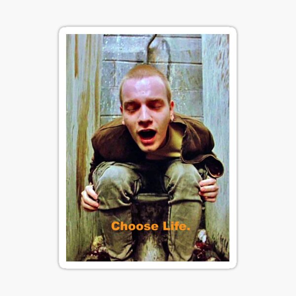 Vista previa del artículo con la obra «Trainspotting», diseñado y vendido por SpookyPieGuy.