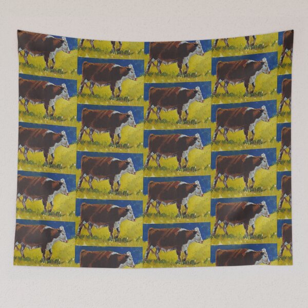Item preview, Hereford cow side view painting designed and sold by MikeJory.