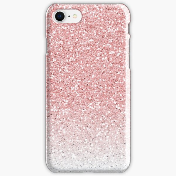 Rose Pink and White Ombre Glitter iPhone Snap Case