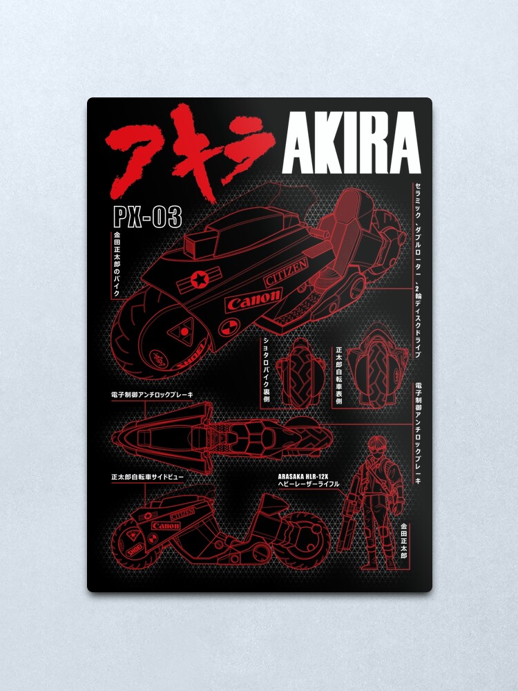 Akira Kaneda Bike Blueprint Metal Print By Korey Redbubble