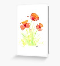 Tarjeta de felicitación Watercolor Poppies
