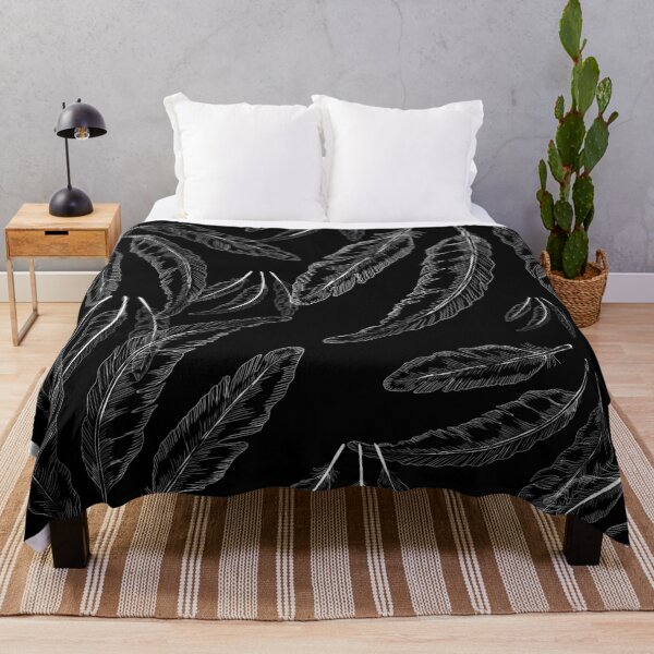 Item preview, Pattern falling feathers black designed and sold by Patricia Piotrak.