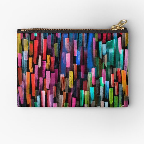Multicolored watercolor stripes pattern Zipper Pouch