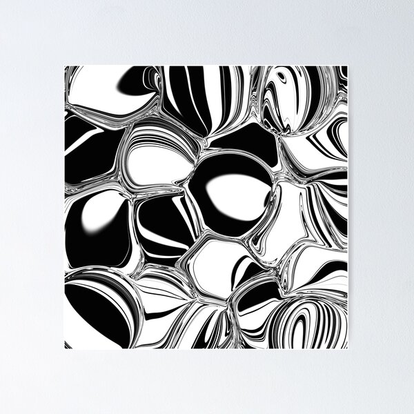 Item preview, Fluid Painting Black White Circular Pattern designed and sold by Patricia Piotrak.
