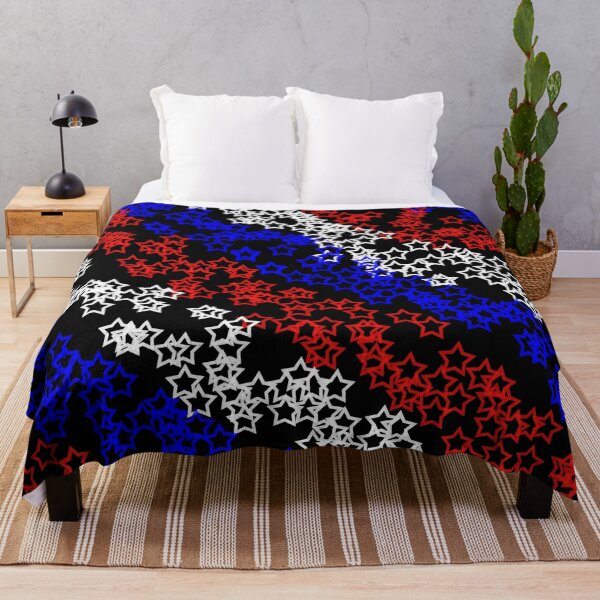 Item preview, Red White Blue Stars on Black Background designed and sold by Darcy777.