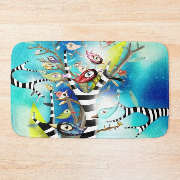 Item preview, We'll work it out - Rupydetequila Birds Striped Tree Gradient Blue Sky designed and sold by rupydetequila.