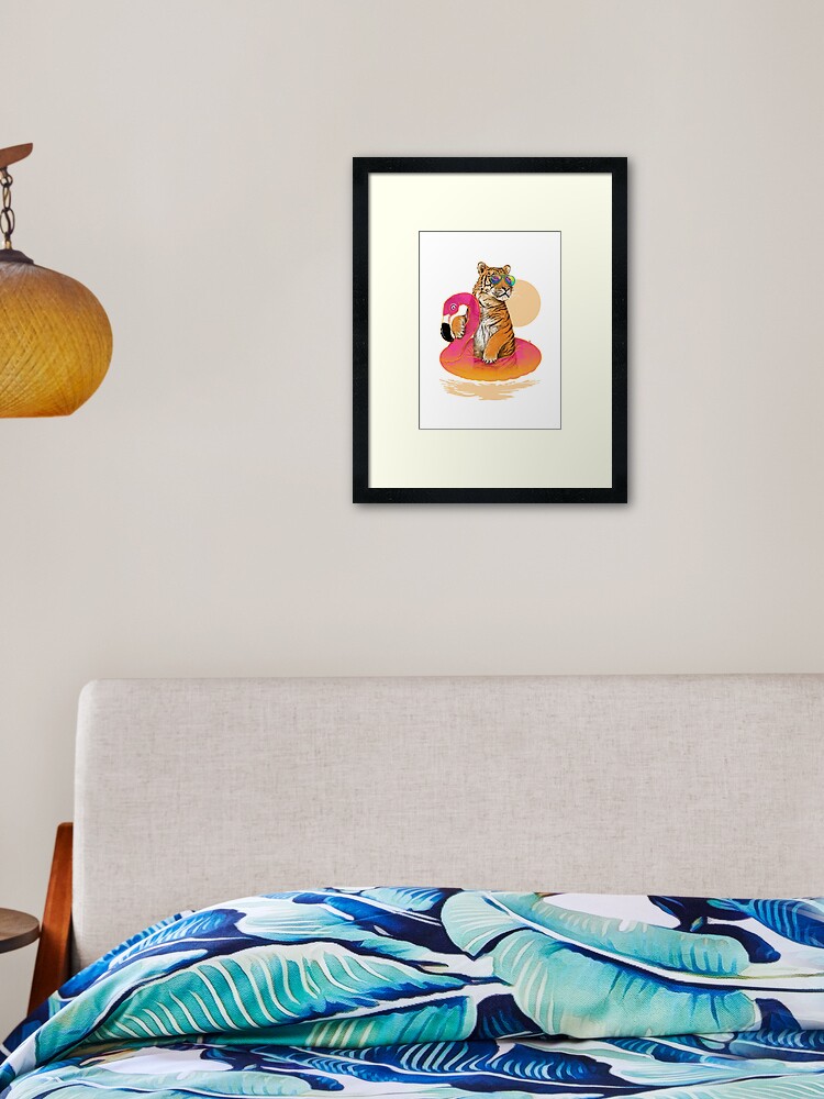 Thumbnail 1 of 7, Framed Art Print, Chillin, Flamingo Tiger designed and sold by 38Sunsets.